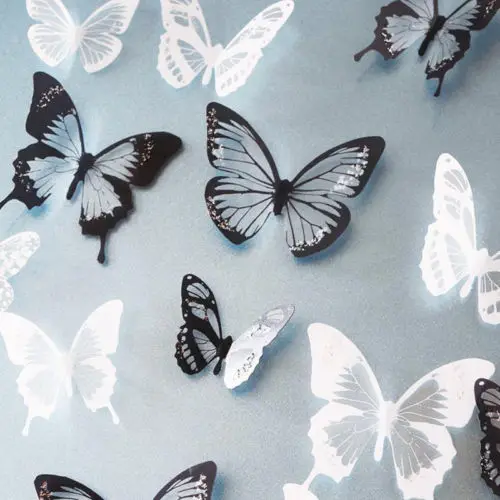 

18Pcs 3D Simulation Butterfly Wall Sticker Wall Decal Removable Sticker Kids Art Nursery Xmas Decoration