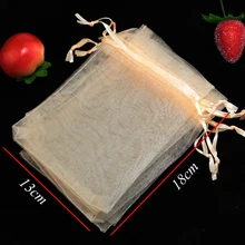 500 шт./партия, Сумка из органзы шампанского, 13x18 см, для свадебного украшения, Подарочная сумка для конфет, Красивые Украшения, упаковочные сумки