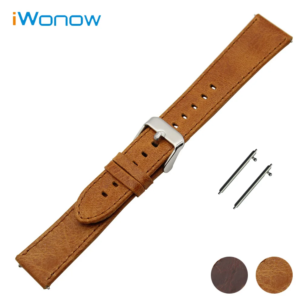 

Genuine Leather Watch Band 20mm 22mm for Omega Quick Release Strap Stainless Steel Pin Buckle Wrist Belt Bracelet Brown