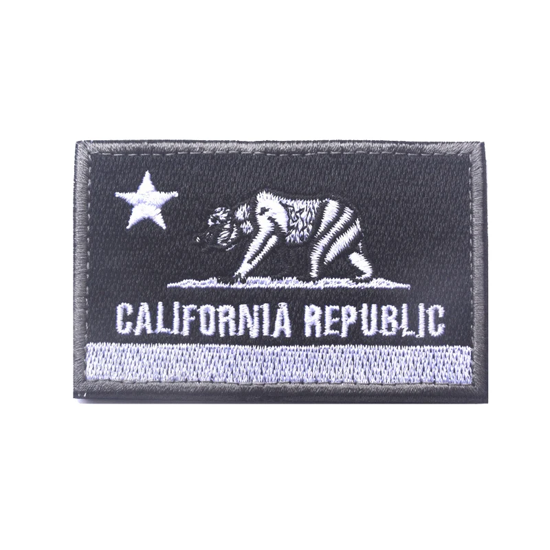 Заплата вышивки США флаг штата Калифорния Тактический нашивки на одежду липучки повязки с застежкой-липучкой для мужских пиджака с аппликацией