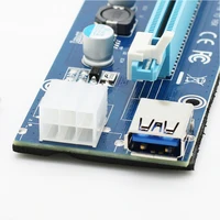 pci express riser card  NEW5pcs Riser USB 3.0 PCIe 1x כדי 16x PCI Express Extender Riser Card עם SATA 15pin כבל חשמל 6pin עבור ביטקוין כריית BTC (3)