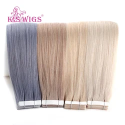 K.S WIGS Straight Double Drawn Tape In Remy Human Hair Skin Weft Human Hair Extensions 16'' 20'' 24'' K.S WIGS Straight Double Drawn Tape In Remy Human Hair Skin Weft Human Hair Extensions 16'' 20'' 24''