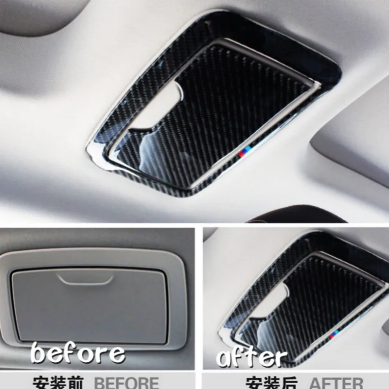 2pieces Carbon Fiber Sticker font b Car b font Inner Rear Roof Make Up font b