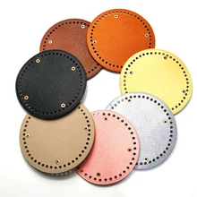 15*15cm Round Bottom for Knitting Bag PU leather 48 Holes Rivet Women Bags Handmade DIY Bag Accessories