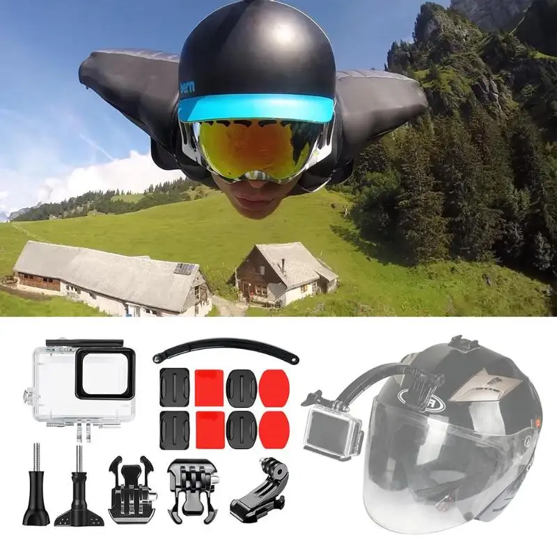 15 шт. водонепроницаемый чехол для шлема с автоспуском Gopro Hero 5 6 7 аксессуары экшн