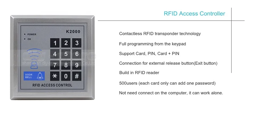 DIYSECUR полный 125 кГц Rfid считыватель карт клавиатура двери контроля доступа комплект+ 280 кг магнитный замок