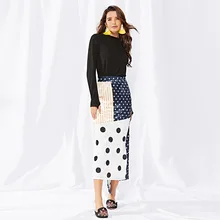 Осенняя бархатная Женская юбка в горошек, длинная, тонкая, шикарная, для отпуска, Boho, пляжные юбки, высокая талия, женская, в полоску, нестандартная ретро юбка