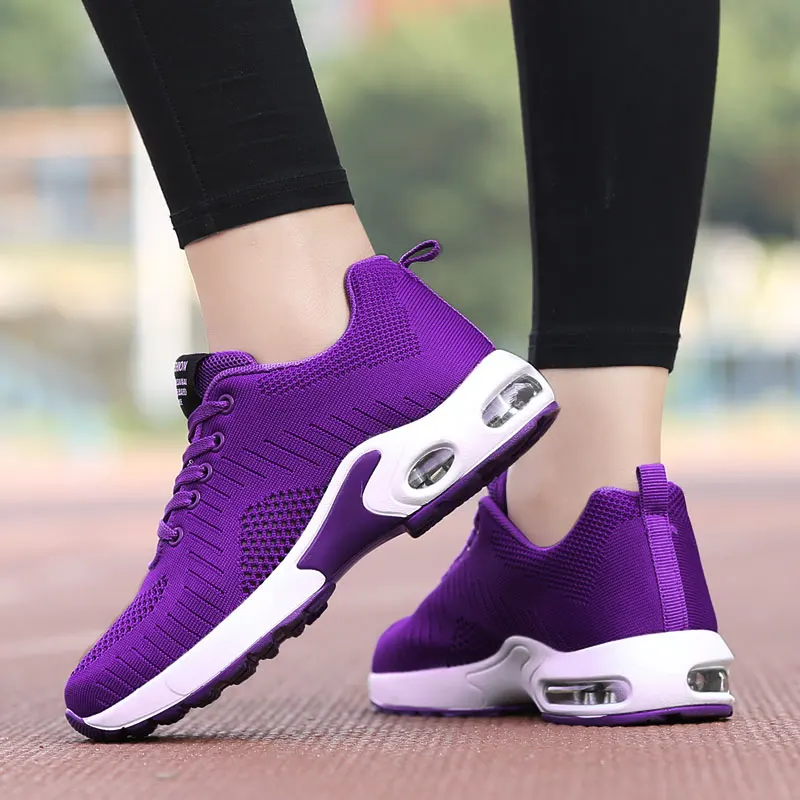 

PUIMENTIUA 2019 Shoes Woman Air Mesh Cushion Women Fashion Sneakers Plus Size 42 Ladies Damping Sport Shoes Women's Flats