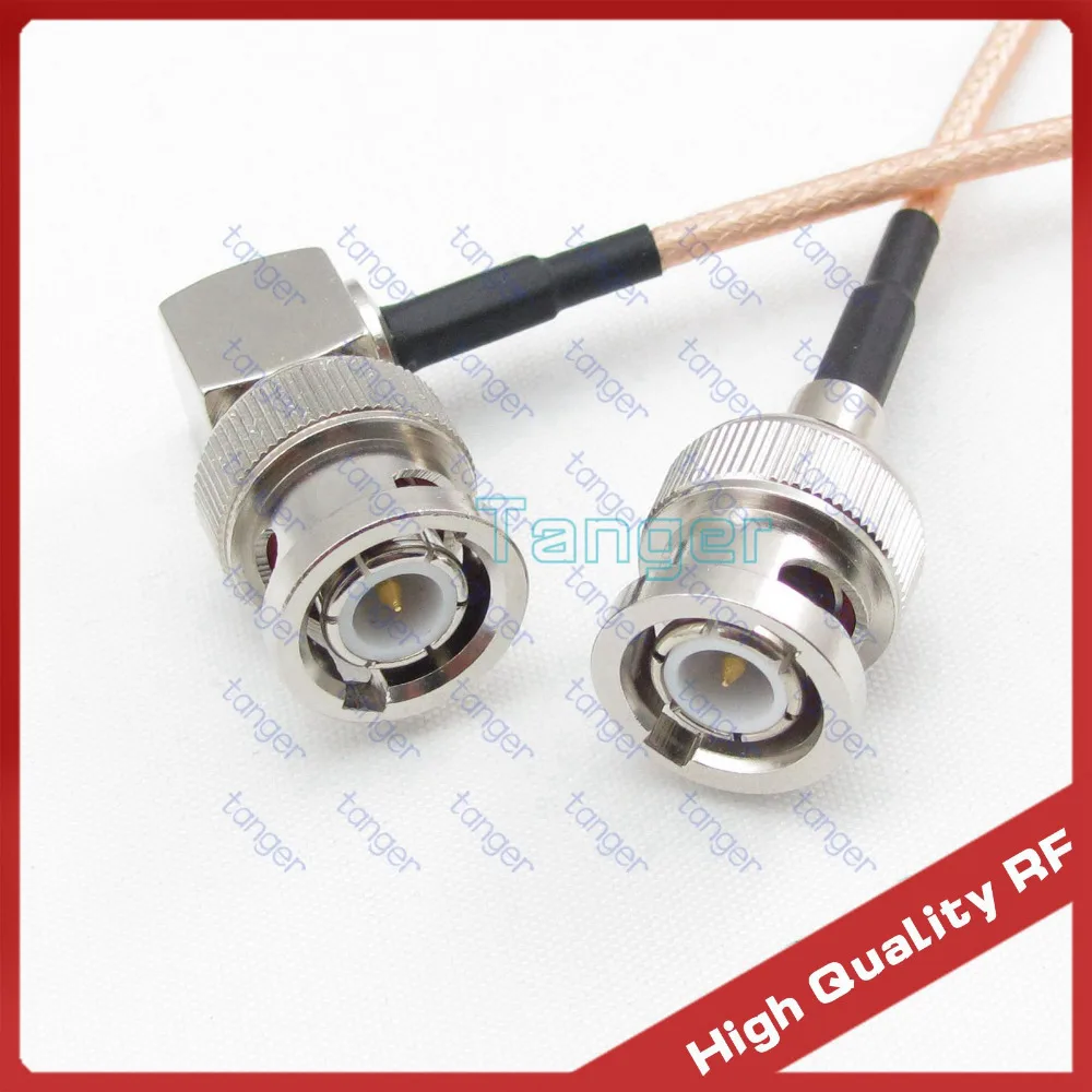 

Tanger Hot BNC male plug to BNC male plug right angle 40inch 3feet 100cm RG316 RF Coaxial Pigtail Low Loss cable high quality
