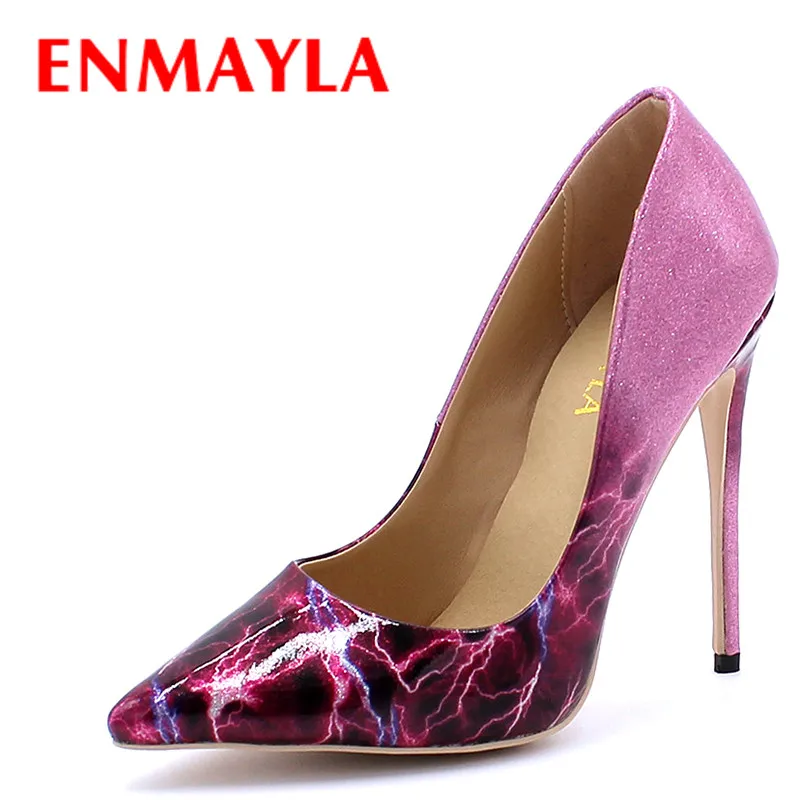 

ENMAYLA Extrme High Heels Pointed Toe Shallow Pumps Plus Size 34-43 Light Purple 100% Real Picture Shoes Party Wedding Shoes