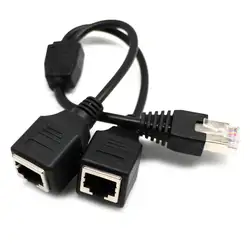 Новое поступление RJ45 Мужской Двойной Женский LAN 0,3 m Splitter кабель-удлинитель сети привести расширитель Расширение Кабель