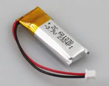 

Free shpping 2pcs/lot 3.7v 601230 200mAh polymer lithium battery li-ion rechargeable battery
