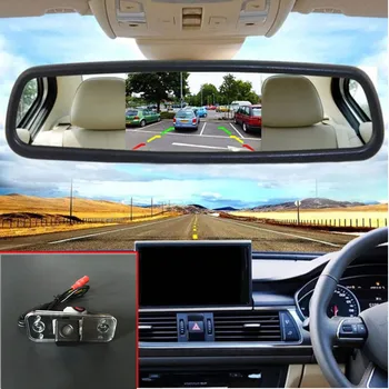 

5" Screen TFT LCD Color Rearview Car Mirror Monitor + Auto Reverse Car Rear View Backup Camera For Hyundai Azera / Grandeur