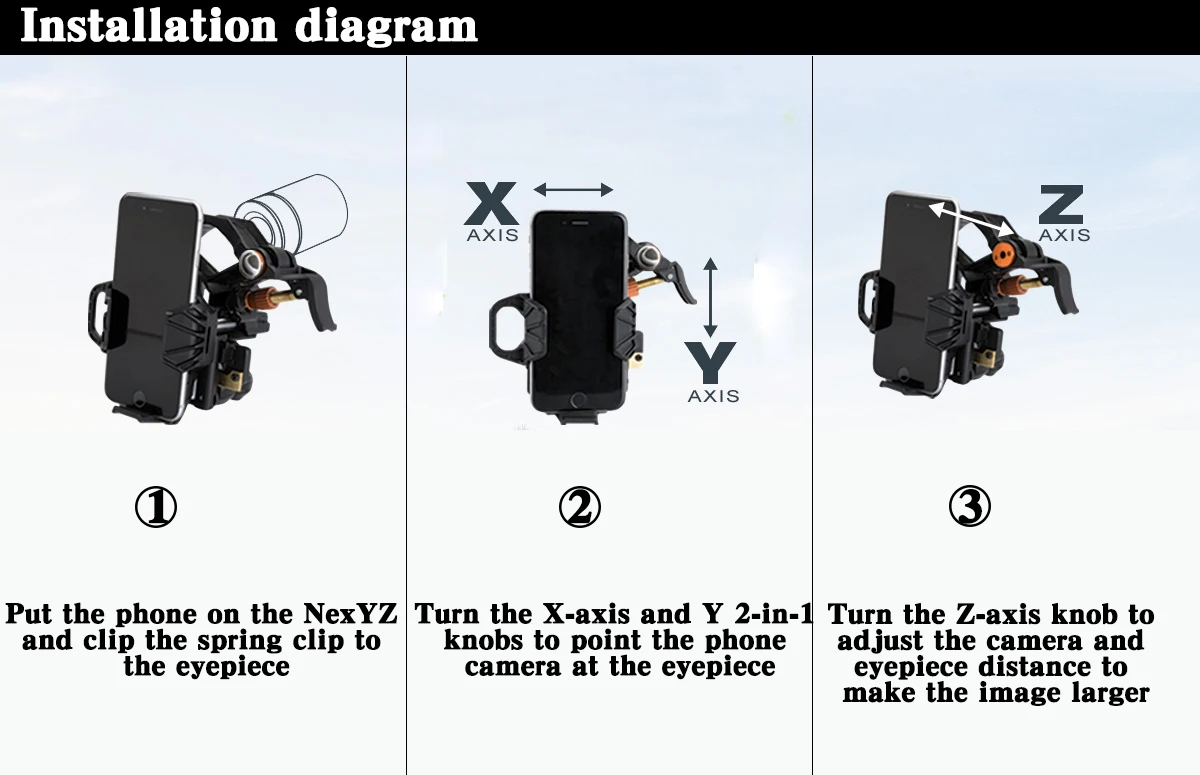 Celestron nexyz 3-осевой Универсальный адаптер для смартфона мобильного телефона крепление астрономический телескоп Бинокль подзорная труба