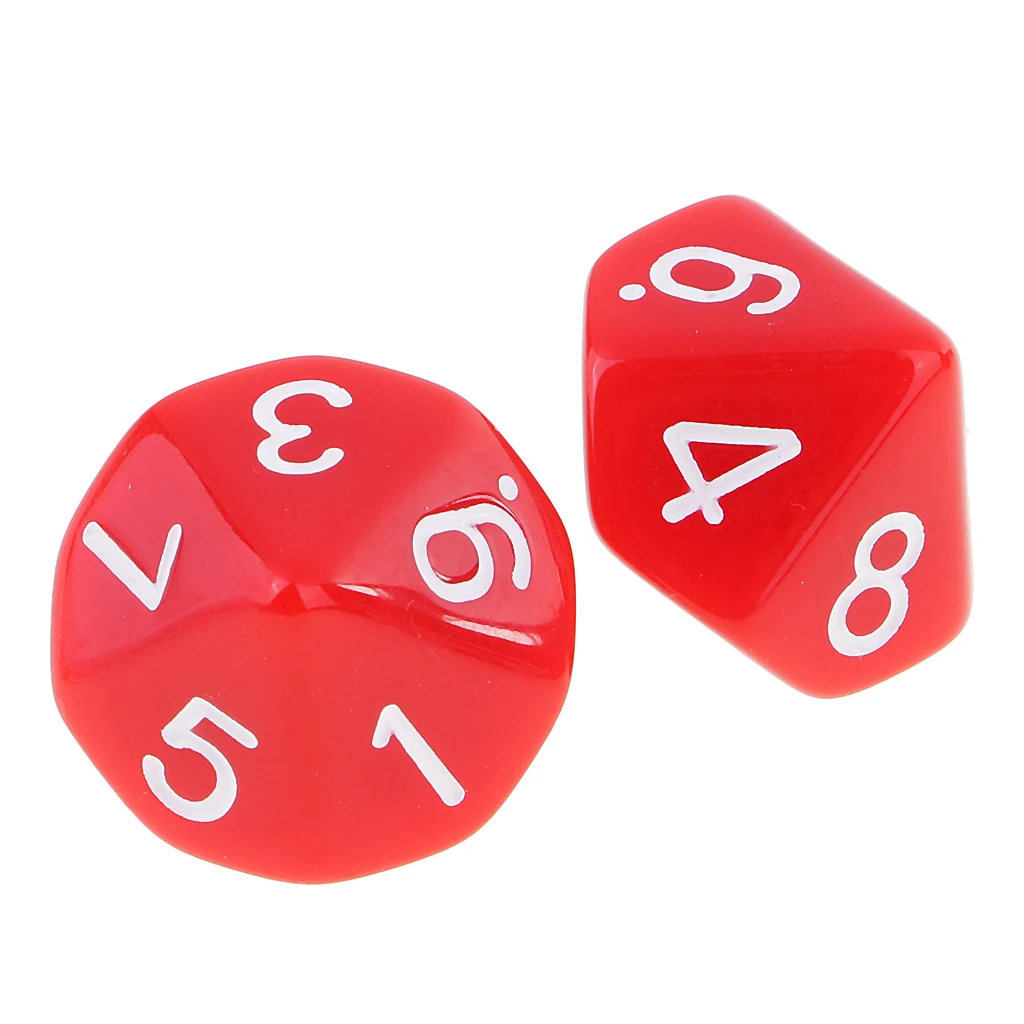 Perfeclan 10pcs 10 Sided Dice D10 Polyhedral Dice for Dungeons and Dragons Games 10 Sided Dice for Entertainment