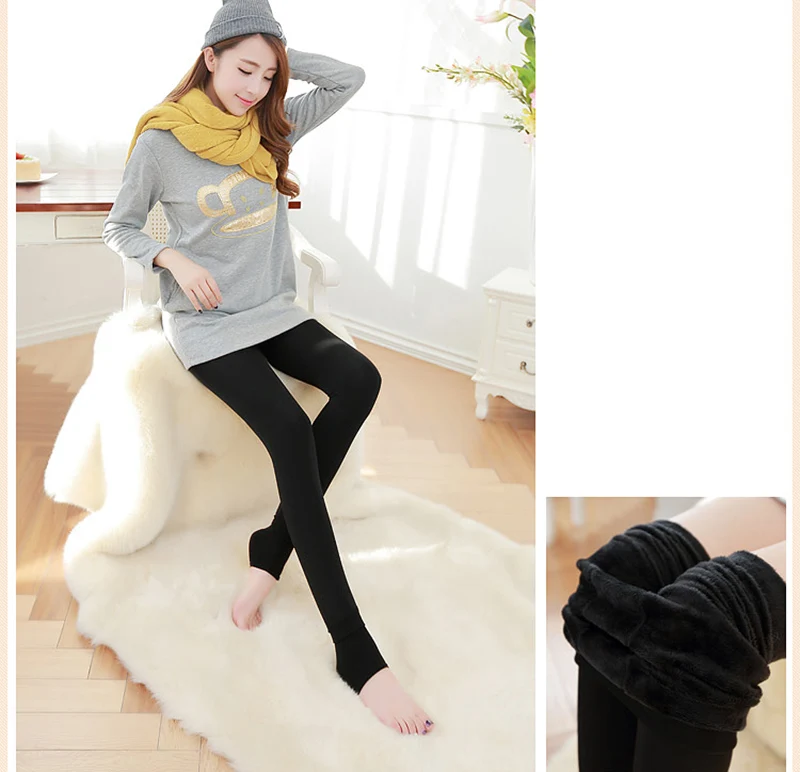 fabletics leggings Autumn Winter Fashion Explosion Model Plus Thick Velvet Warm Seamlessly Integrated Inverted Cashmere Leggings Warm Pants workout leggings