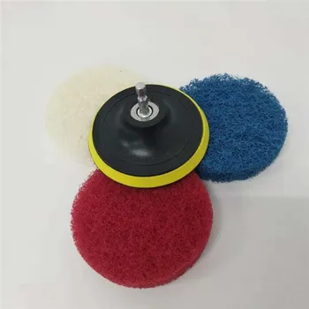 

4pc Cleaning Drill Accessory Posting Backing Pad With Shaft use for Kit Nylon Scrub Pads Brush