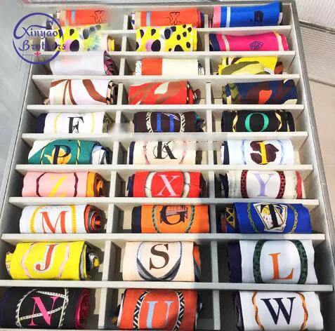 

26 Letters Women Silk Scarf 2018 New Fashion Design Scarves Head Scarf Brand Small Tie Bag Ribbons