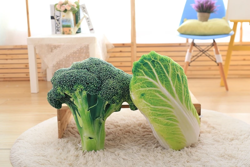Мягкие плюшевые подушки в виде овощей еда игрушки брокколи маленькая зелень китайская капуста картофель реалистичные реквизит декор друг подарок