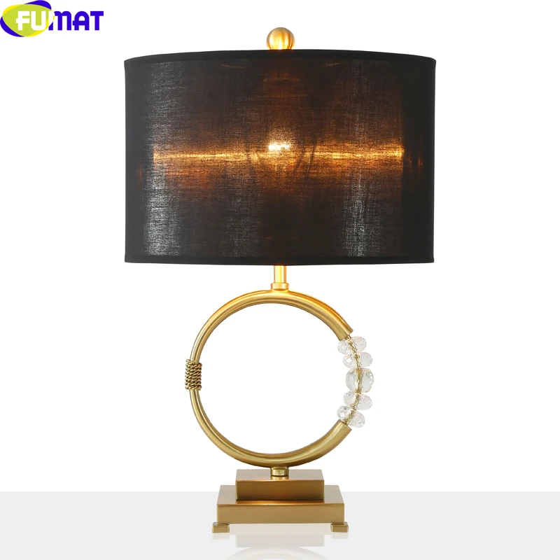 

FUMAT Metal Stand Table Lamps Nordic Luxury Crystal Decoration Desk Lights for Bedroom Living Room Study Lighting Fixtures