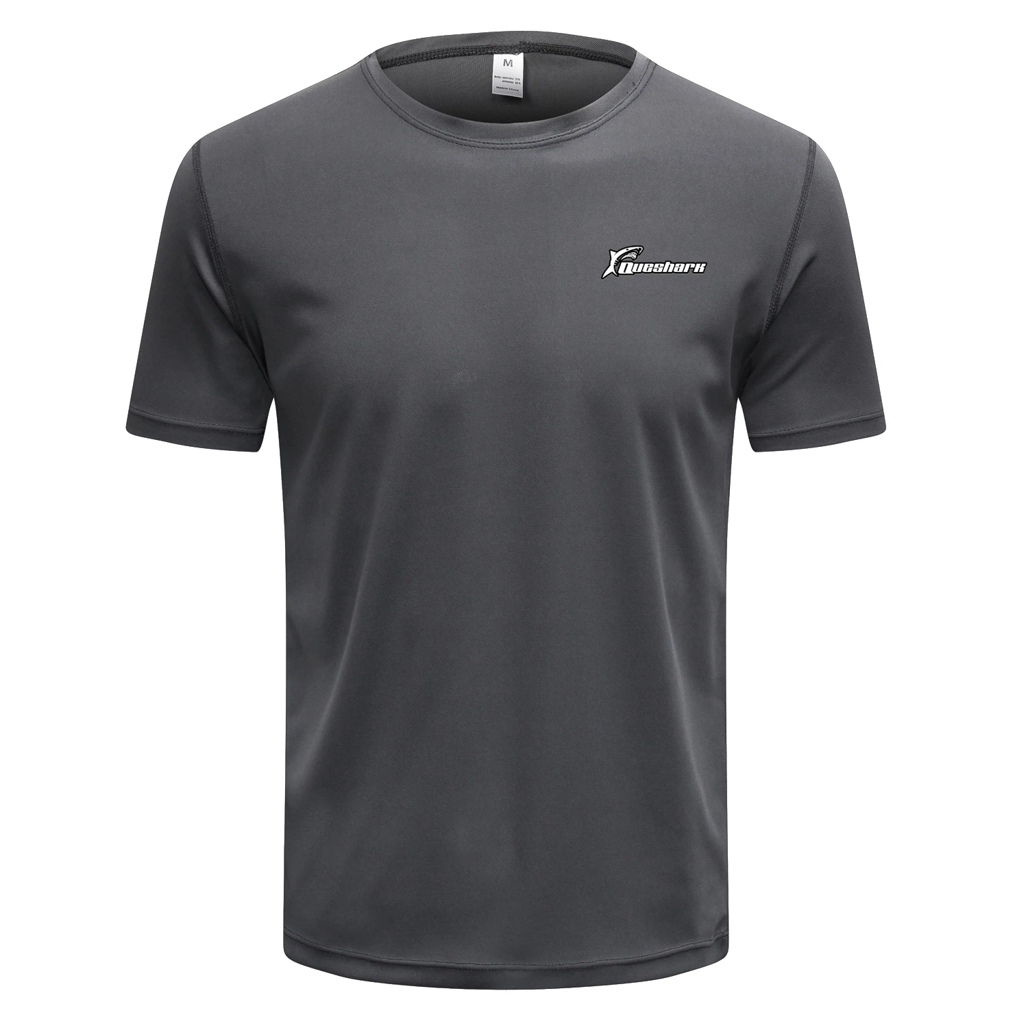 Queshark быстросохнущие Компрессионные Мужские футболки с коротким рукавом Футболка для бега фитнес-плотно Теннисный футбол Джерси Спортивная одежда Demix - Цвет: Gray