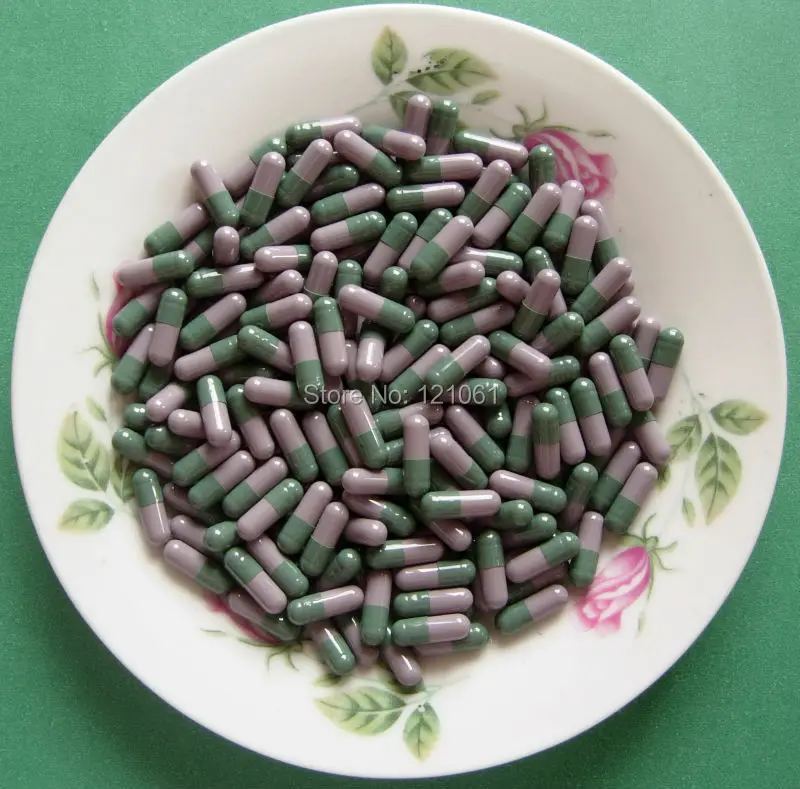 

4# 500pcs!Green-Grey Colored empty capsules size 4,hard gelatin empty capsules (,joined or seperated capsules avaiable!)