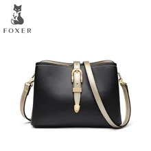 FOXER, Новая женская кожаная сумка, модная, хит, цвет, роскошные сумки, женская кожаная сумка на плечо, сумки и сумки через плечо
