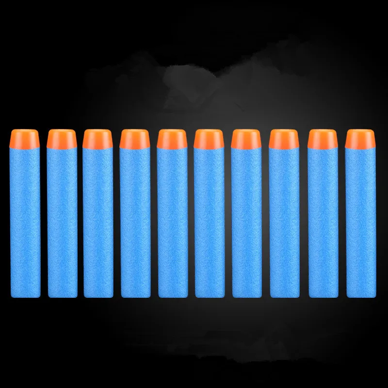 100 шт патронов присоски 7,2*1,3 см заправка игрушка дартс пистолет пены EVA Пули для nerf для мальчиков, подарок для ребенка, малыша оружейные пули - Цвет: Light Blue
