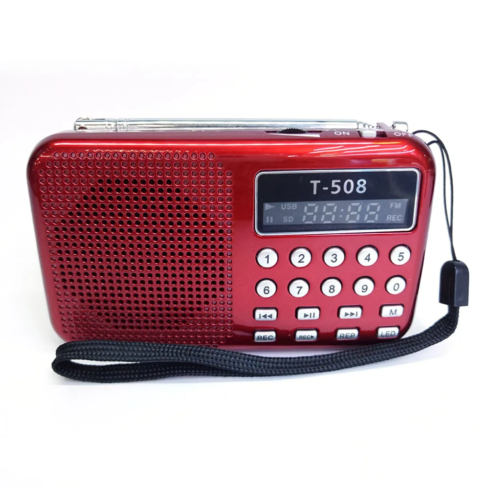 

Portable Internal utility LED Stereo FM Radio Speaker Support USB TF Card MP3 Music Player T508 Mini Magnetic Speaker