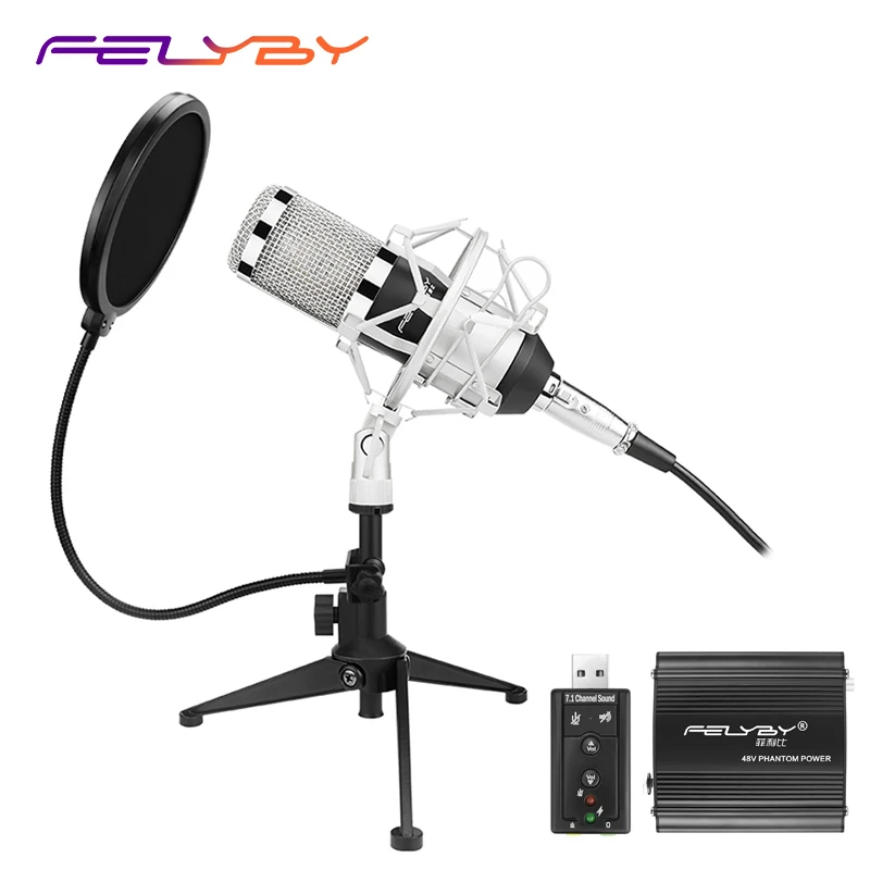 Upgraded Professional PC/KTV Microphone BM800+ Condenser Microphone Professional Audio Studio