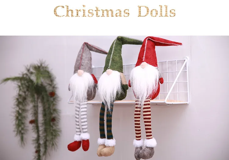 

Christmas Decorations, Cute Sitting Long-legged Elf Christmas Decorations for Home Halloween Decoration