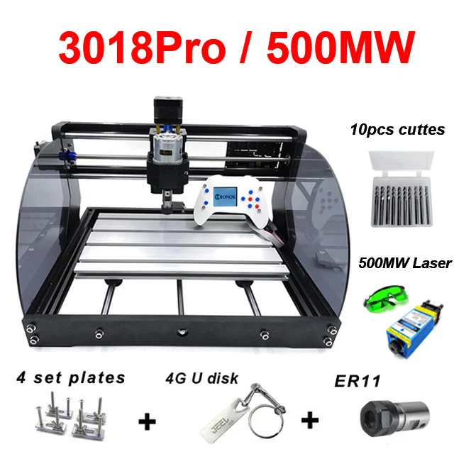 500mW CNC 3018pro Max 500 МВт 2500 мвт 5500 МВт 15 Вт Лазерный маршрутизатор ENGRAVER CNC машина GRBL1.1 ER11 DIY 15000 мВт лазерная гравировальная машина - Цвет: 500mW
