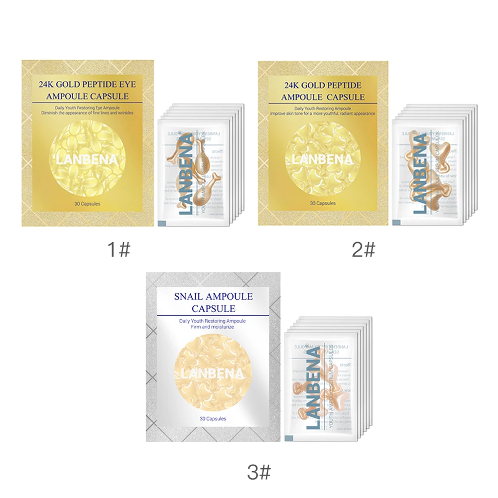 LANBENA 30 капсул/коробка улиточная ампульная капсула Сыворотка для лица против старения против морщин Удаление тонких линий