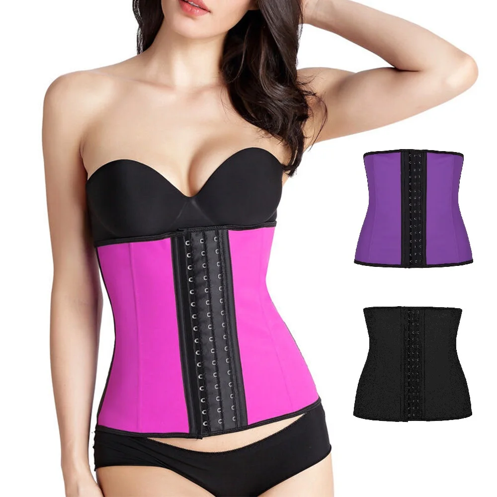 

Latex Waist Trainer Corset 9 Steel Bone Women Shapewear Body Shapers Corset Burning Slimming Waist Belt Corset Bustier S-3XL