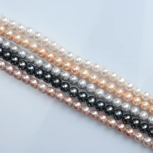 Натуральный круглый пресноводный жемчуг Белый Розовый Лавандовый серый черный 9-10 мм 15 дюймов DIY ожерелье браслет серьги