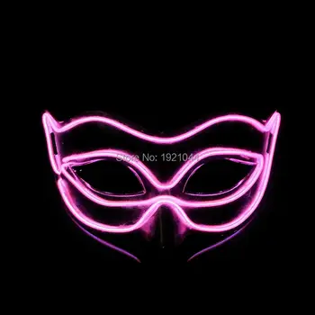 

2020 Hot Sales Party Glowing Sound Active Fox Masks Christmas Stage LED Neon Cold light Cosplay EL Wire Mask Halloween mask