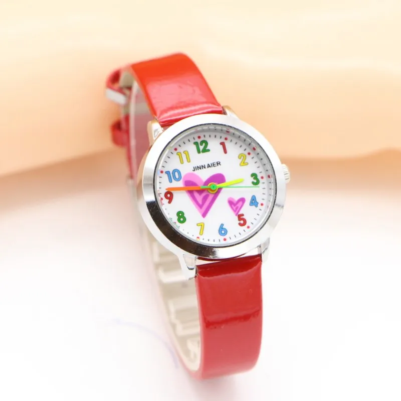 New Arrival Fashion Heart Creative Children Student Girls Kids Watch Casual Quartz Lady Wristwatch Relojes Montres Kol Saati 6