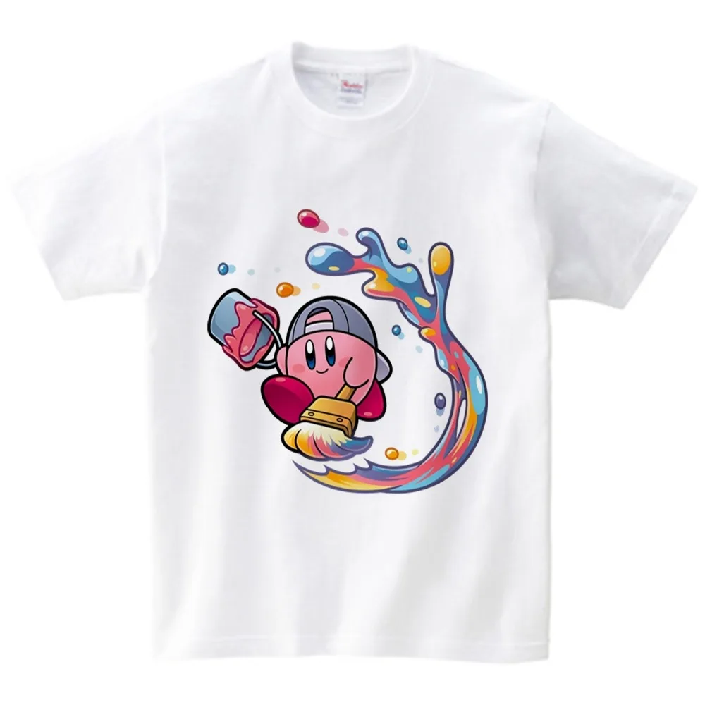 

Kirby Game Children t-shirt Pure Cotton Short Sleeve Round Neck Shirt Children clothes 2019 High Quality Baby t-shirt NN