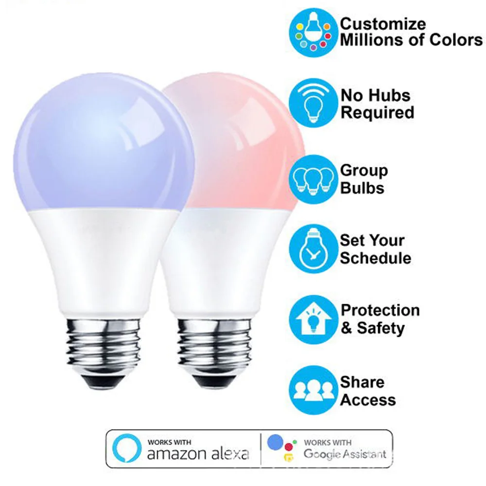 

Smart home products Wifi smart meter bulb for amazon alexa google home voice control RGBW led bulb Intelligent remote control