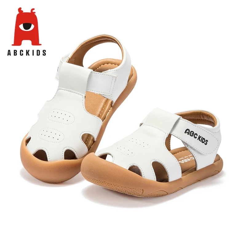 Abckids Kids Boy Summer Leather Hollow Sandals Children Flats Breathable Anti-slippery Boys Girls Closed Toe Slippers Sandalias Abckids Kids Boy Summer Leather Hollow Sandals Children Flats Breathable Anti-slippery Boys Girls Closed Toe Slippers Sandalias