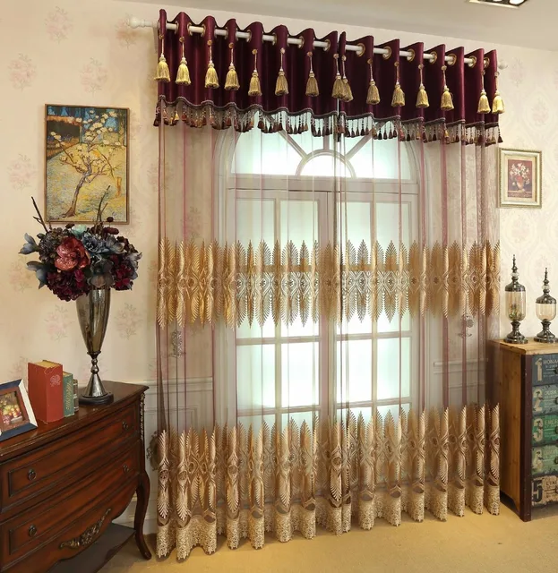High End European Clical Embroidery Tulle Curtains Bedroom Living High End European Clical Embroidery Tulle Curtains Bedroom Living Room Muslin Curtain Door