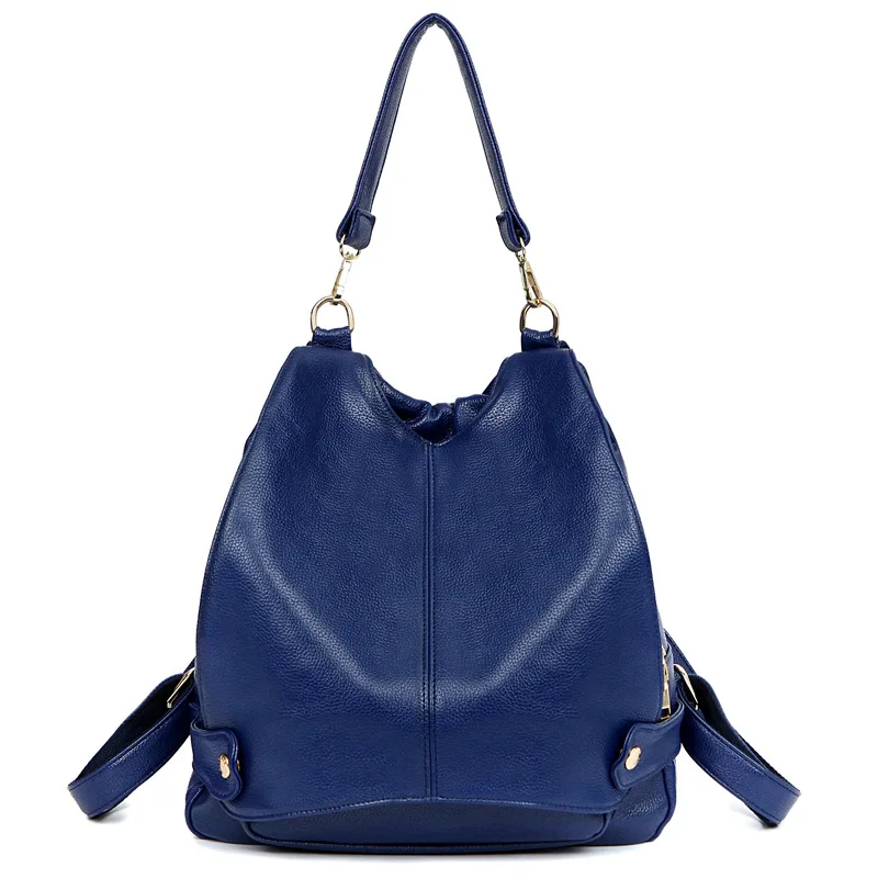 Искусственная кожа женские туристические рюкзаки женская Повседневная двойного назначения сумки mochilas infantis feminina для девочек-подростков - Цвет: blue