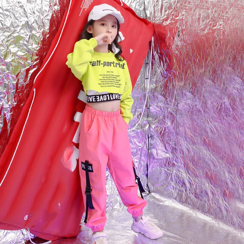 Для девочек, изысканные наряды комплект 4681012 14, 16, 18 лет в стиле «хип-хоп» костюмы для уличных танцев Дети Джаз Одежда для маленьких девочек 130 140 150