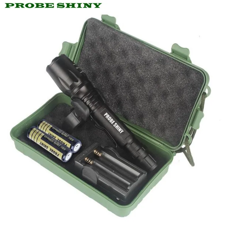 

HOT!!! G700 X800 Zoomable XML T6 LED Tactical Flashlight 18650 Battery EU PLUG Free Shipping #NO31
