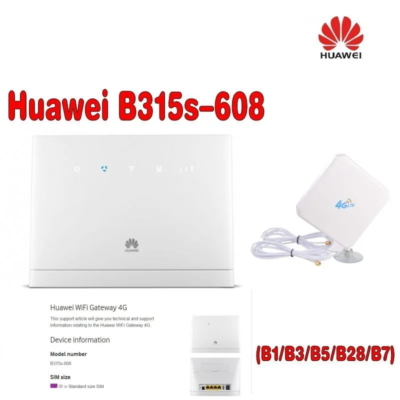  (+4G Antenna SMA 35dBi 4G Antenna) Unlocked Huawei B315 B315s-608 LTE FDD 700/850/1800/2100/2600Mhz