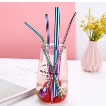 Питьевая солома многоразовые трубочки с чистящей щеткой набор высокого качества Экологичная металлическая соломинка из нержавеющей стали для кружек