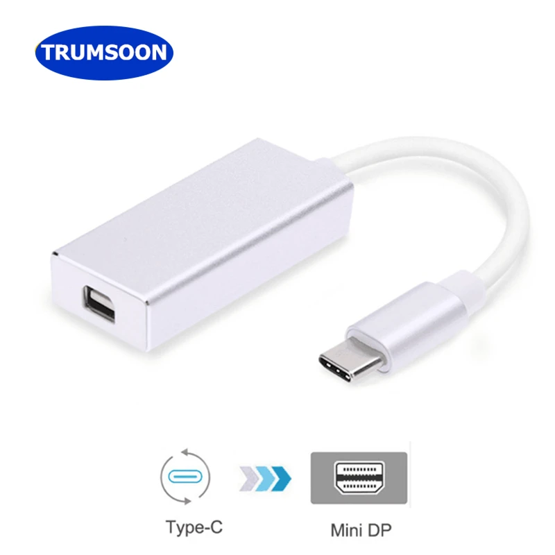 

Trumsoon USB C Type-C to Mini DP Adapter Type-C to HDMI VGA DVI USB3.0 Converter Cable 1080P for Macbook Chromebook Projector