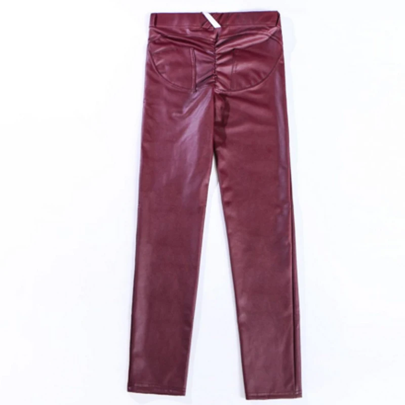HEYJOE Модные женские кожаные леггинсы фитнес зимние брюки Одежда для женщин теплые брюки в готическом стиле плюс размер 4 цвета Леггинсы - Цвет: Z179 Red