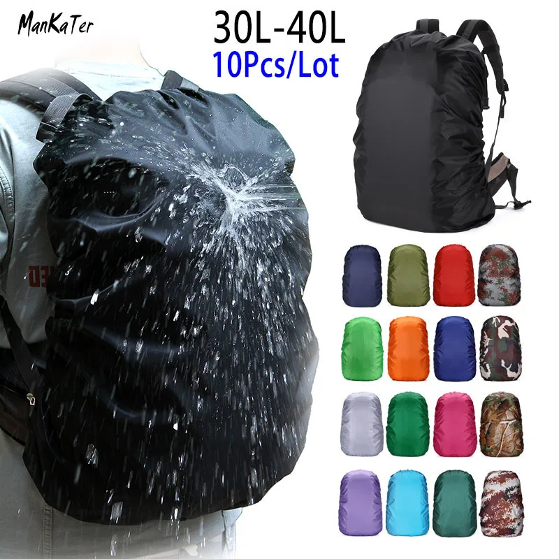 

ManKaTer Free Shipping 30L35L40L 10Pcs Camouflage Waterproof Dustproof Sunscreen Lightweight Backpack Rain Cover Raincoat Bag