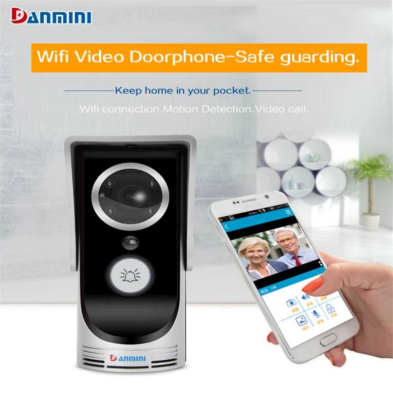 

1280*720 WIFI/TCP/IP video door phone door camera wireless doorbell for door access security Support Phone APP Remote unlock